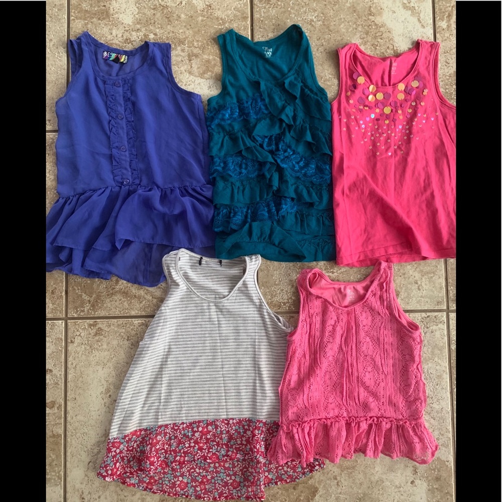 *Set of 5 girls tops
